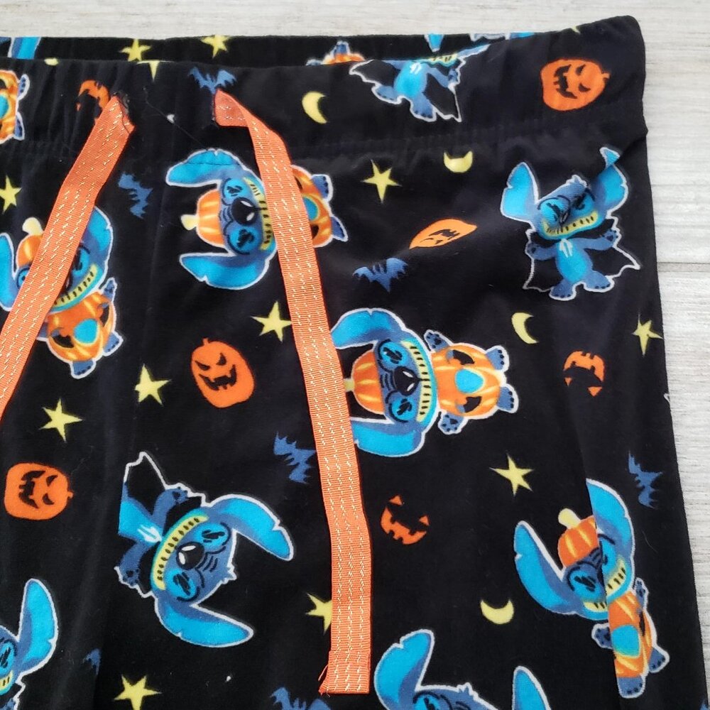 Disney Stitch Halloween Fleece Pajamas Women's Soft Loungewear Jogger Ankle XL - Picture 5 of 7